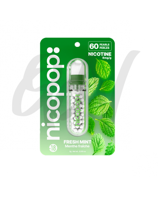 Nicopop 8mg Nicotine Fresh Mint Pearls - 60 Pearls