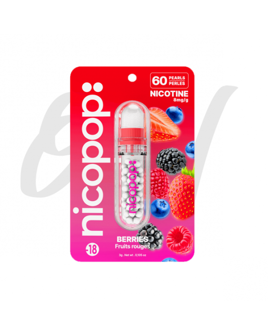 Nicopop 8mg Nicotine Berries Pearls - 60 Pearls