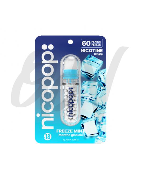 Nicopop 8mg Nicotine Freeze Mint Pearls - 60 Pearls